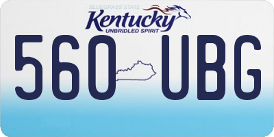 KY license plate 560UBG