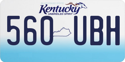 KY license plate 560UBH