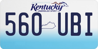KY license plate 560UBI