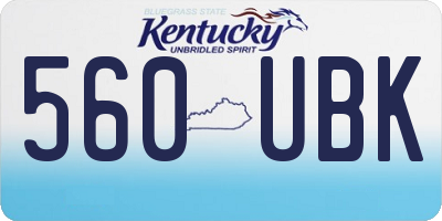 KY license plate 560UBK