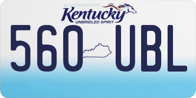KY license plate 560UBL
