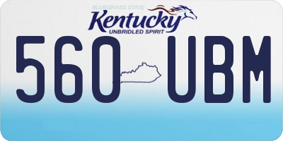 KY license plate 560UBM