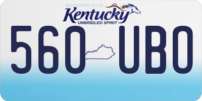 KY license plate 560UBO