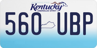 KY license plate 560UBP