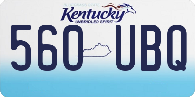 KY license plate 560UBQ
