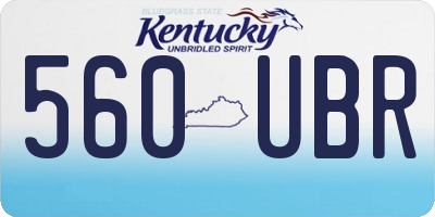 KY license plate 560UBR