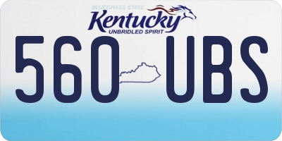 KY license plate 560UBS
