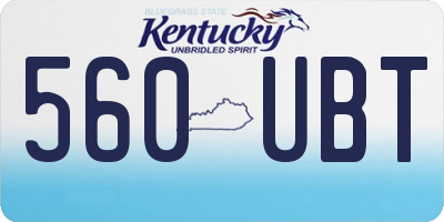 KY license plate 560UBT