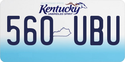 KY license plate 560UBU
