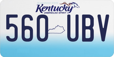 KY license plate 560UBV