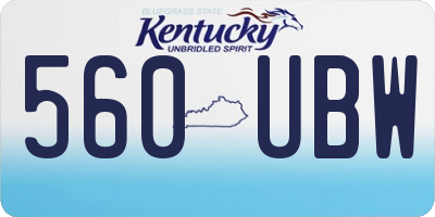 KY license plate 560UBW