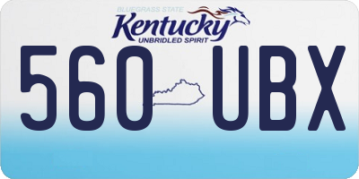 KY license plate 560UBX