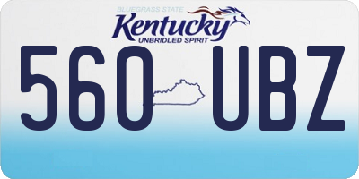 KY license plate 560UBZ