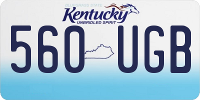 KY license plate 560UGB