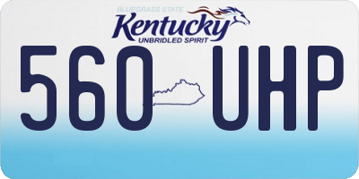 KY license plate 560UHP