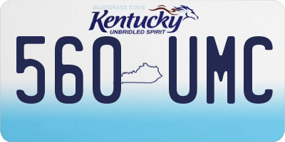 KY license plate 560UMC