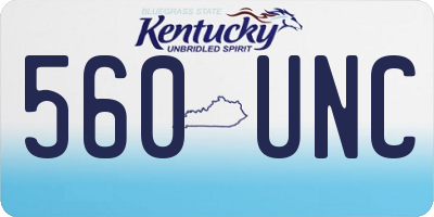 KY license plate 560UNC
