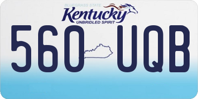 KY license plate 560UQB