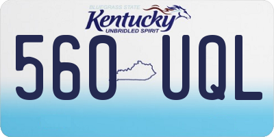 KY license plate 560UQL
