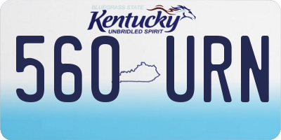 KY license plate 560URN