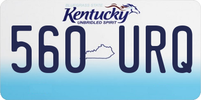 KY license plate 560URQ