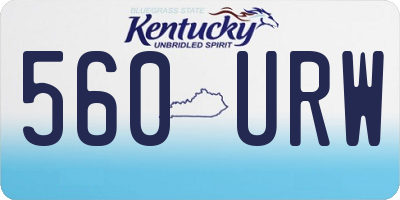 KY license plate 560URW