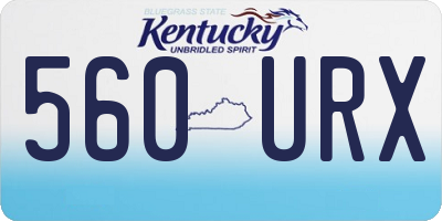 KY license plate 560URX