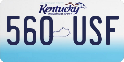KY license plate 560USF