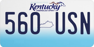 KY license plate 560USN