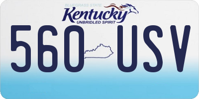 KY license plate 560USV