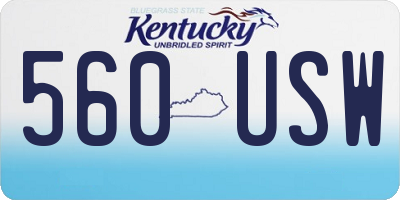 KY license plate 560USW
