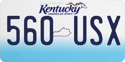 KY license plate 560USX