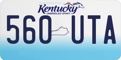 KY license plate 560UTA