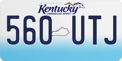 KY license plate 560UTJ