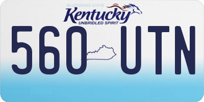 KY license plate 560UTN