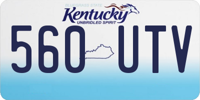 KY license plate 560UTV