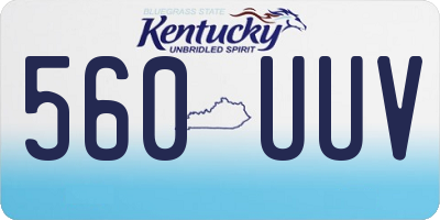 KY license plate 560UUV