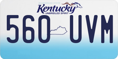 KY license plate 560UVM