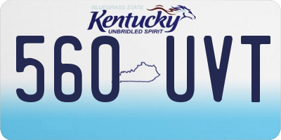 KY license plate 560UVT
