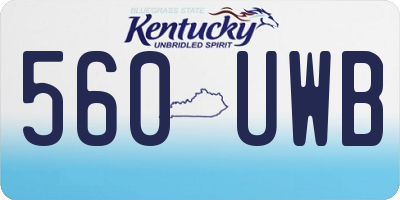 KY license plate 560UWB