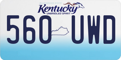 KY license plate 560UWD