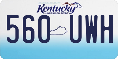 KY license plate 560UWH