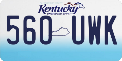 KY license plate 560UWK