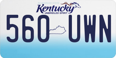 KY license plate 560UWN