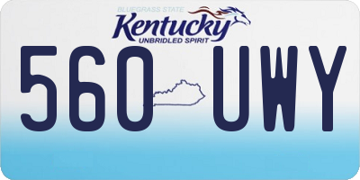 KY license plate 560UWY