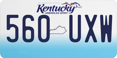 KY license plate 560UXW