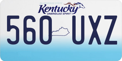 KY license plate 560UXZ