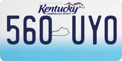 KY license plate 560UYO