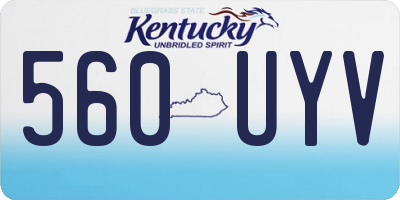 KY license plate 560UYV