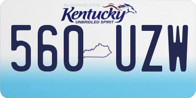 KY license plate 560UZW